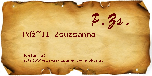 Péli Zsuzsanna névjegykártya
